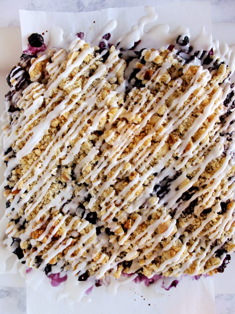 Blueberry Peach Crumble Bars